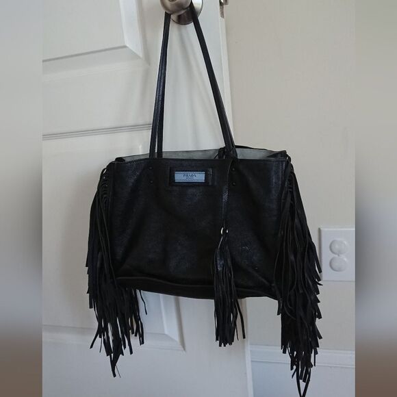 Prada Glace Calf Black Etiquette Fringe Leather tote bag - Picture 1 of 16